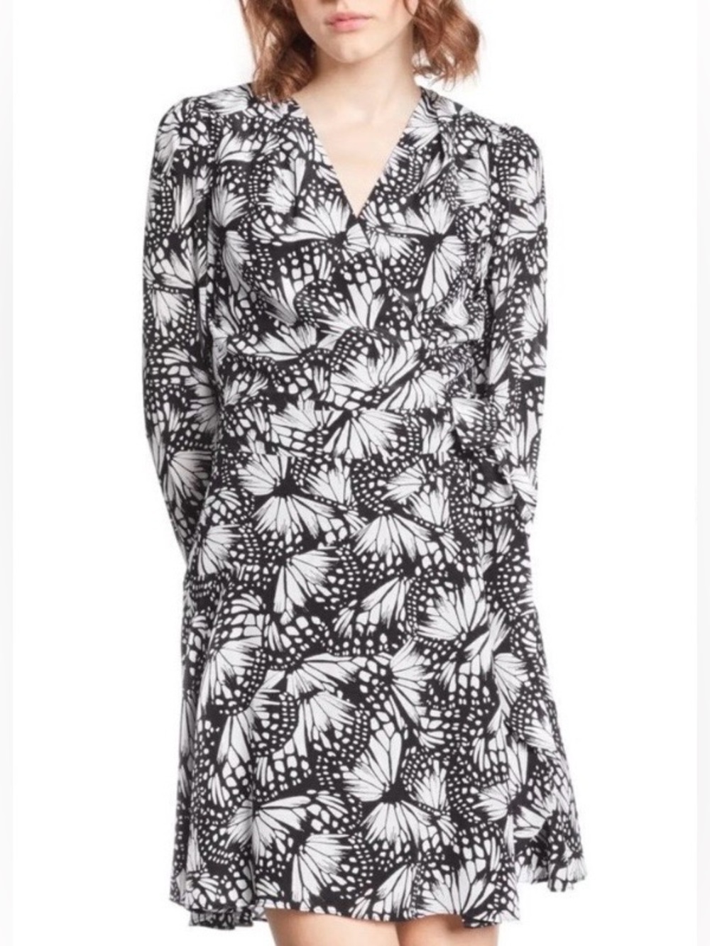 The Kooples NWT Messy Butterfly Print Wrap Dress